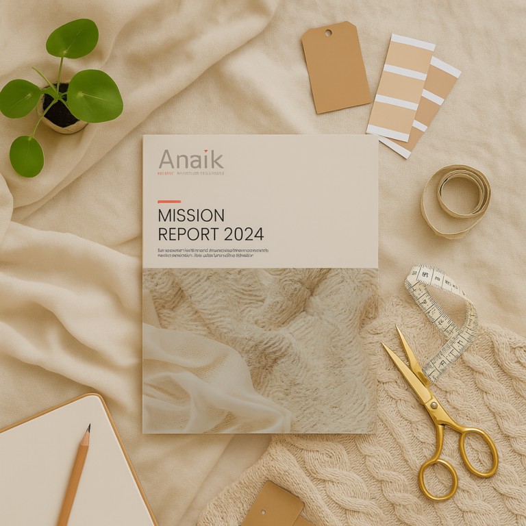 Couverture du Rapport de Mission 2024 d'Anaïk, un document clé de nos engagements et de notre transparence.